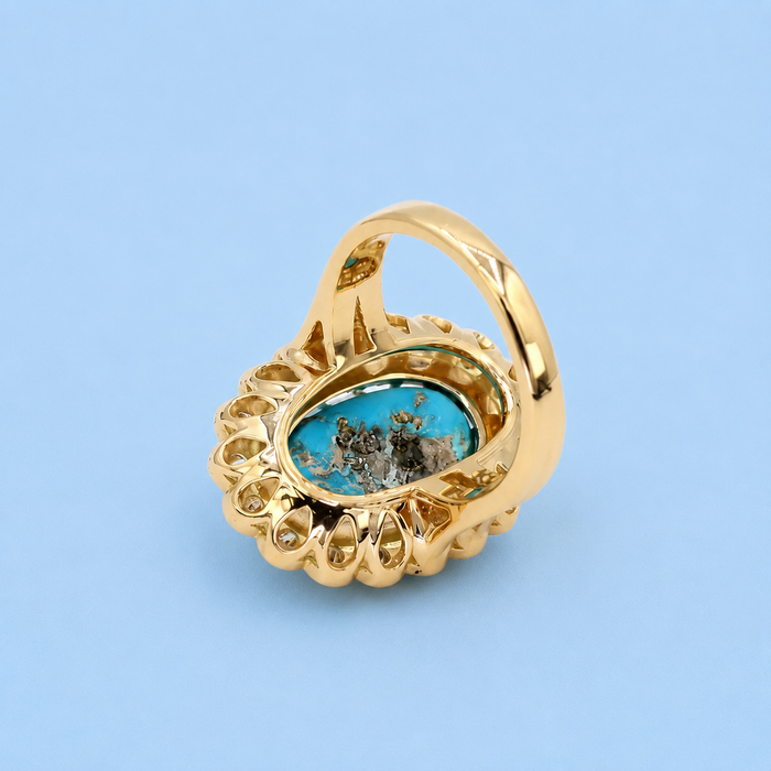 Persian Turquoise Diamond Ring