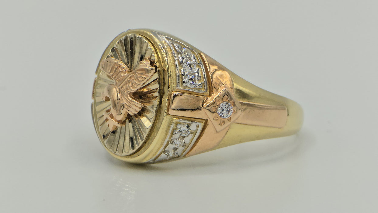 14k three color ring