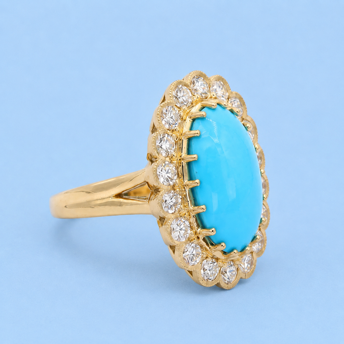 Persian Turquoise Diamond Ring