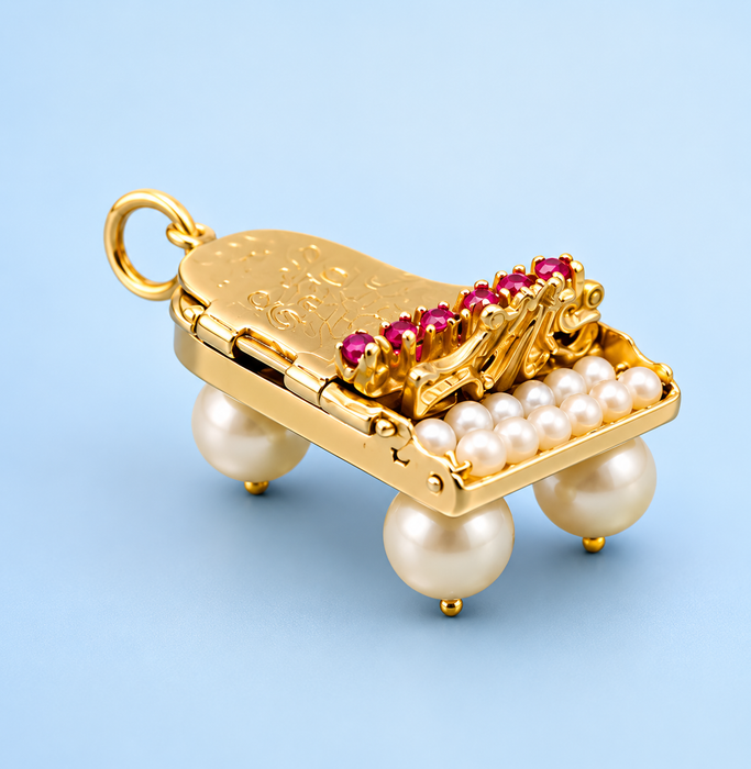 Vintage 14K Gold Grand Piano Charm Pendant