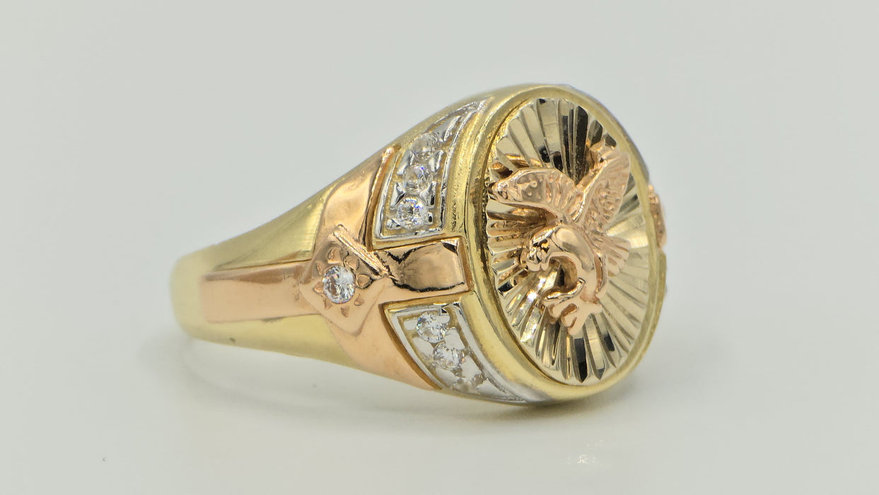 14k three color ring